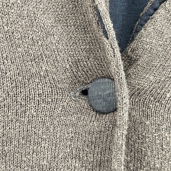 EILEEN FISHER Sweater Knit S Jersey Lined Organic Cotton Blazer Cardigan Brown - Picture 8 of 12